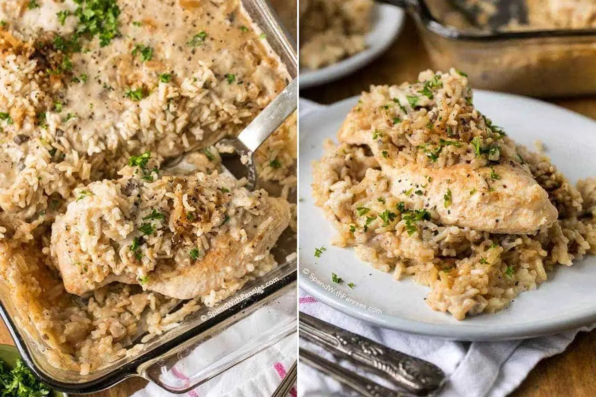 4-Ingredient Chicken Rice Casserole