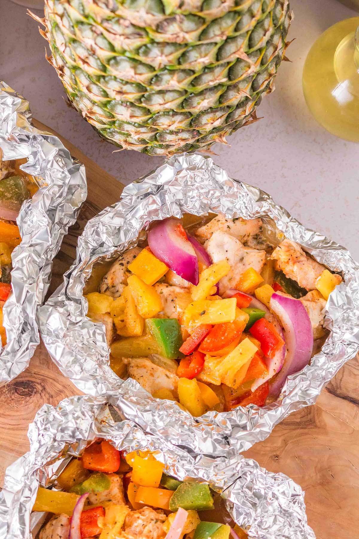 Pineapple BBQ Chicken Foil Packs