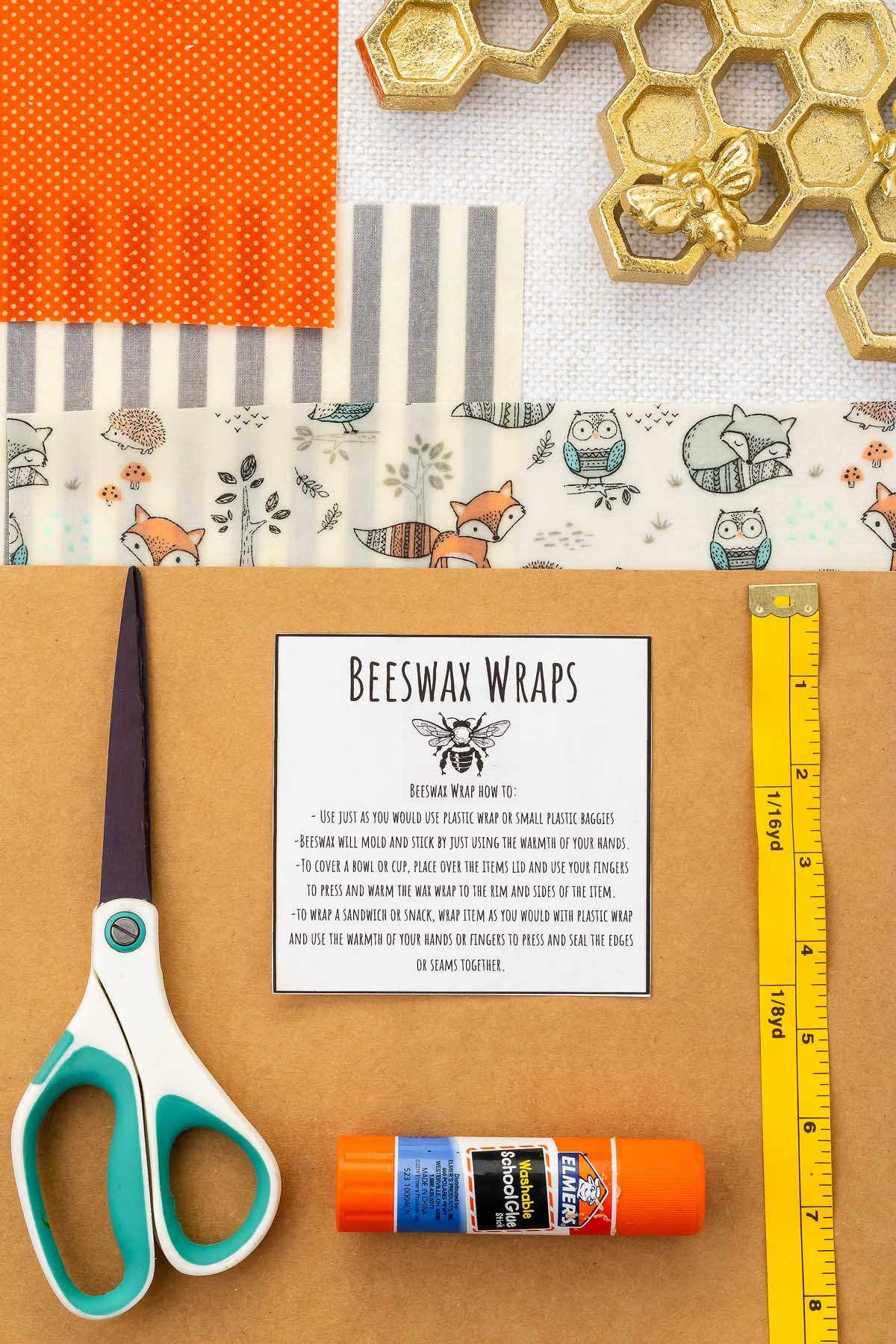 Beeswax Wraps Care Instructions Printable Label