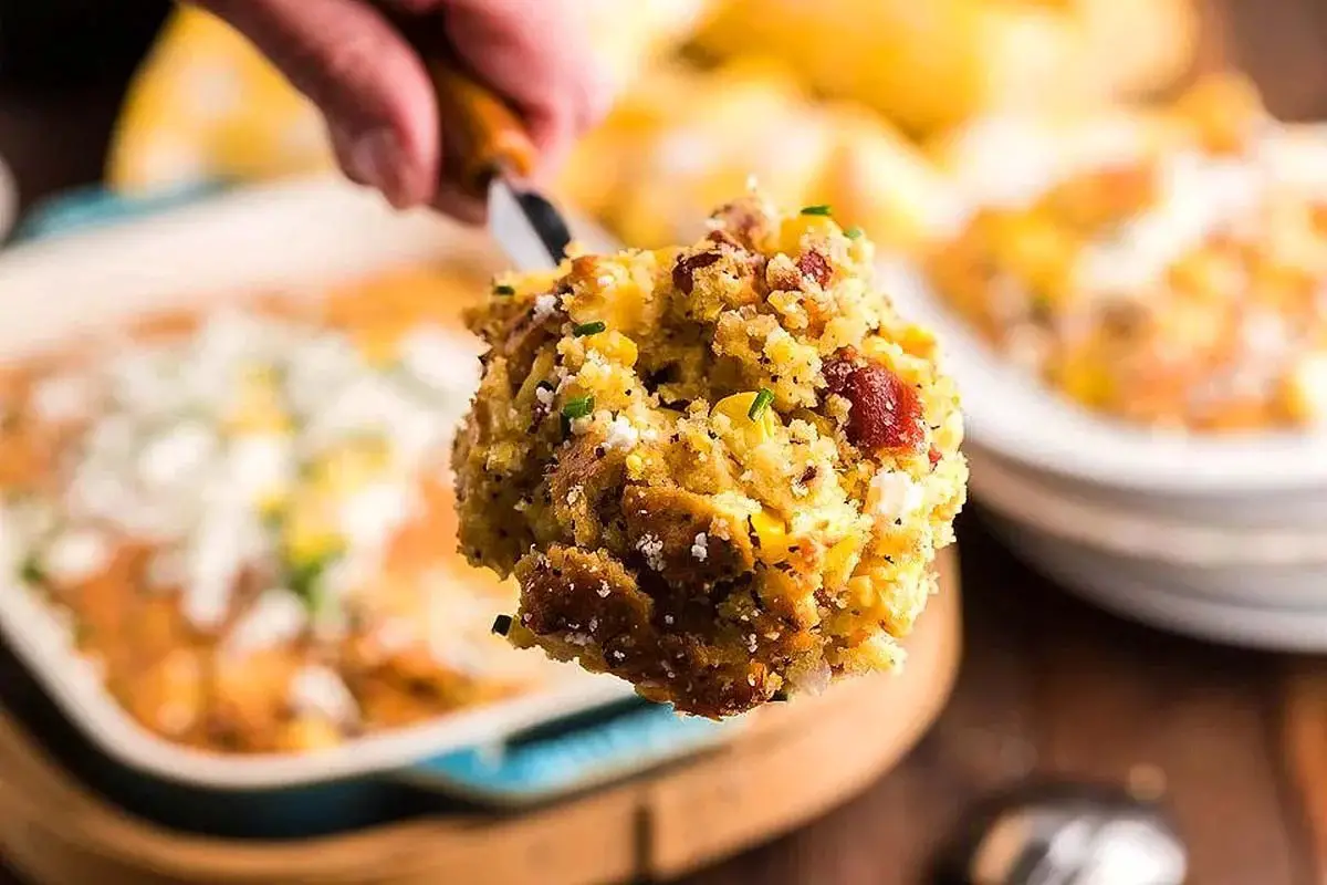 Bacon Loaded Cornbread Pudding