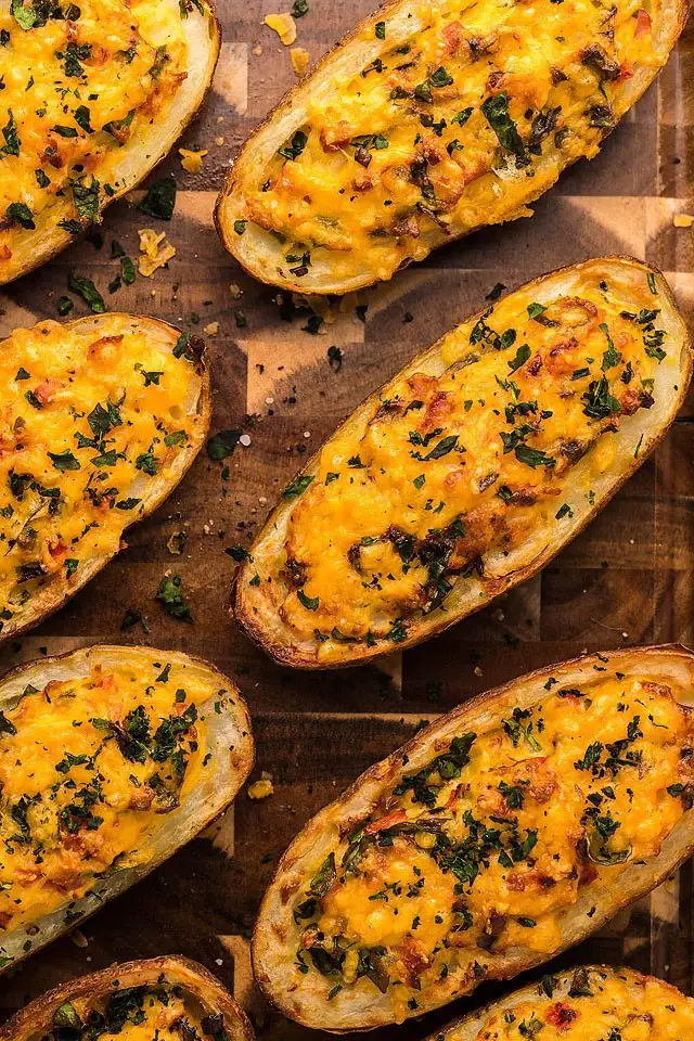 Making Breakfast Stuffed Potatoes Ahead