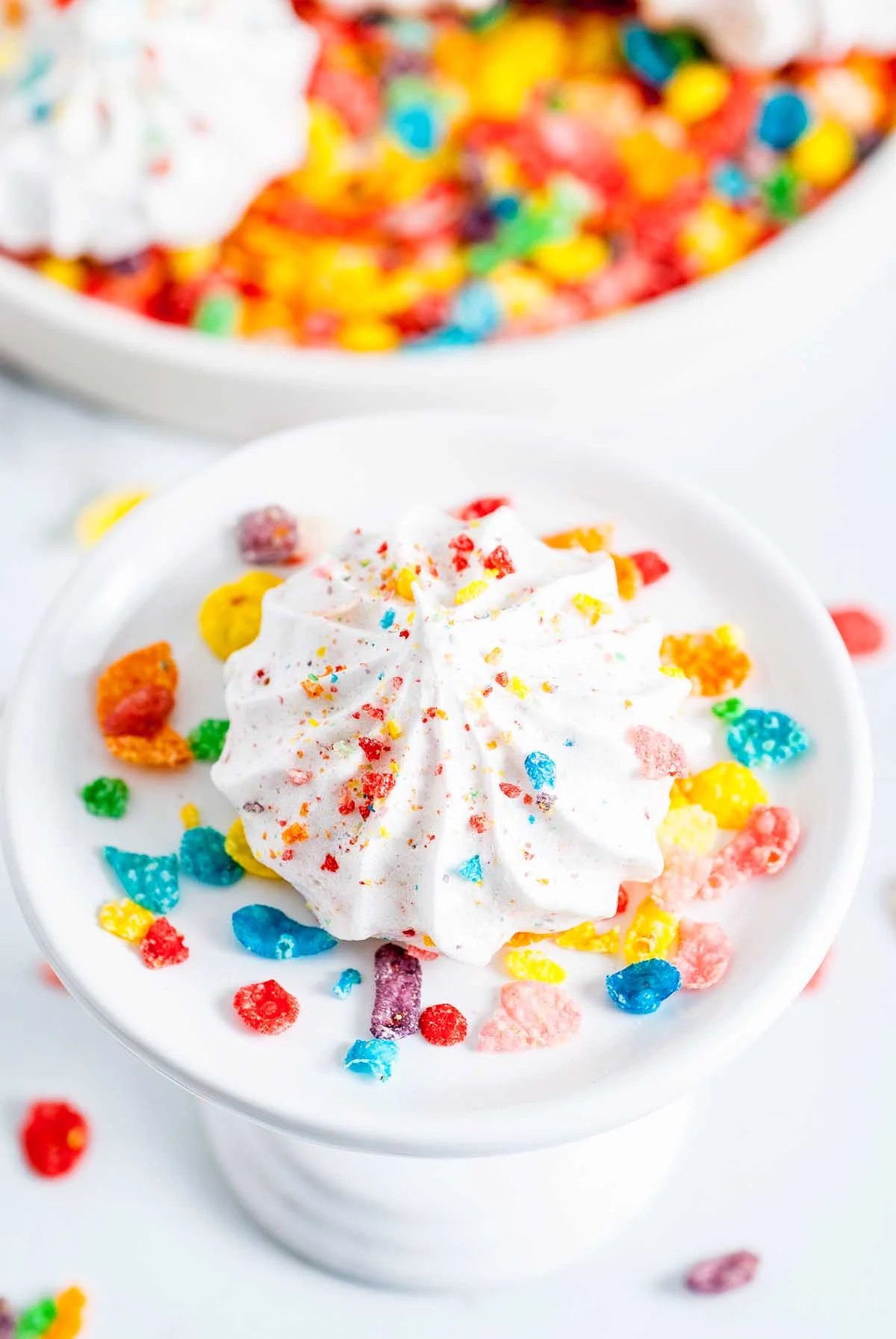 How to Serve Fruity Pebble Meringues