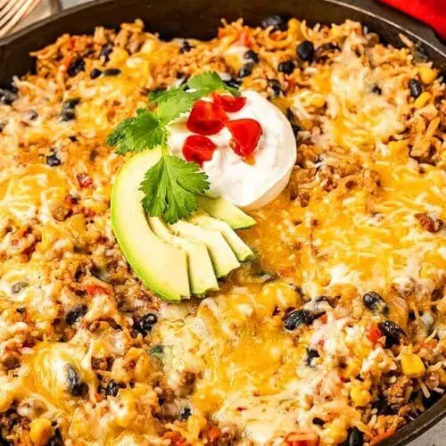 Cowboy Beef and Rice Skillet Recipe