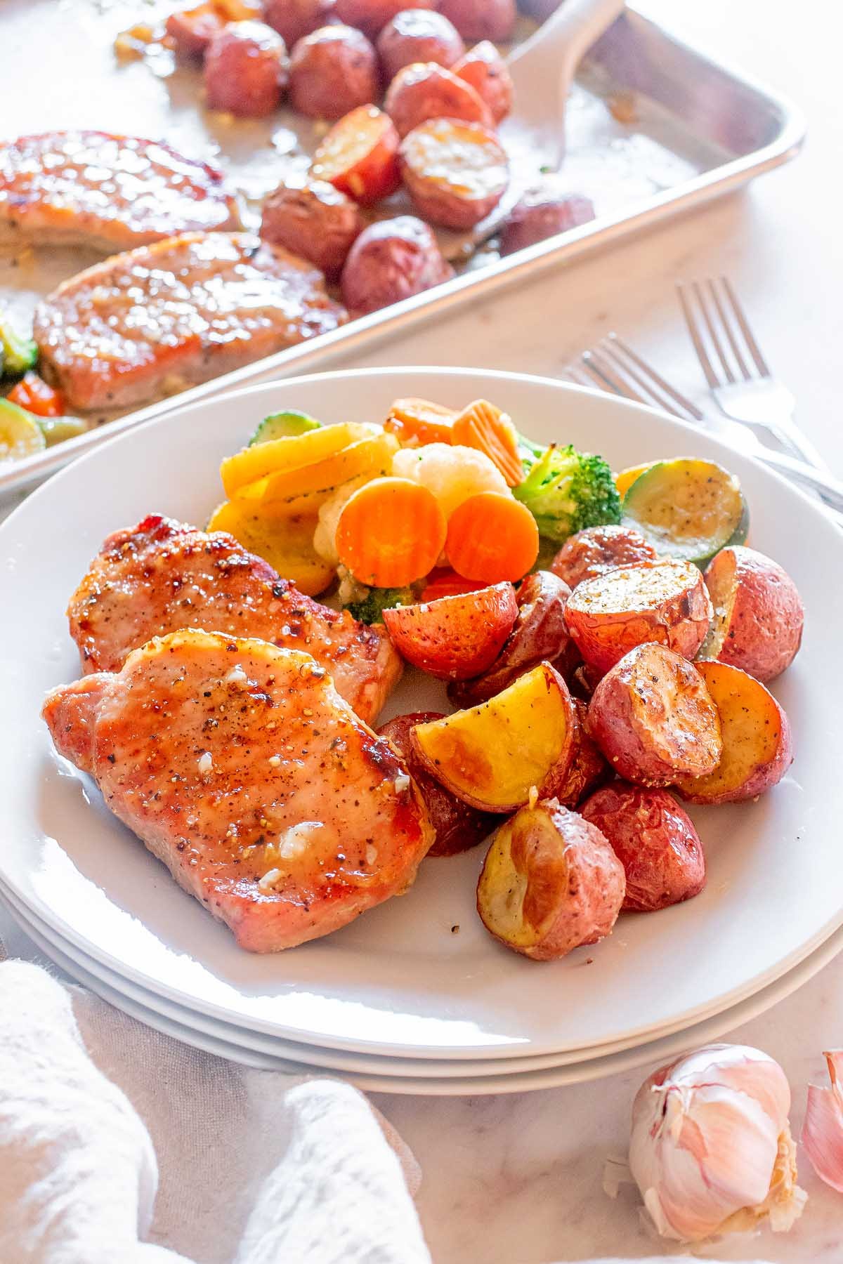 Sheet Pan Honey Garlic Pork Chops