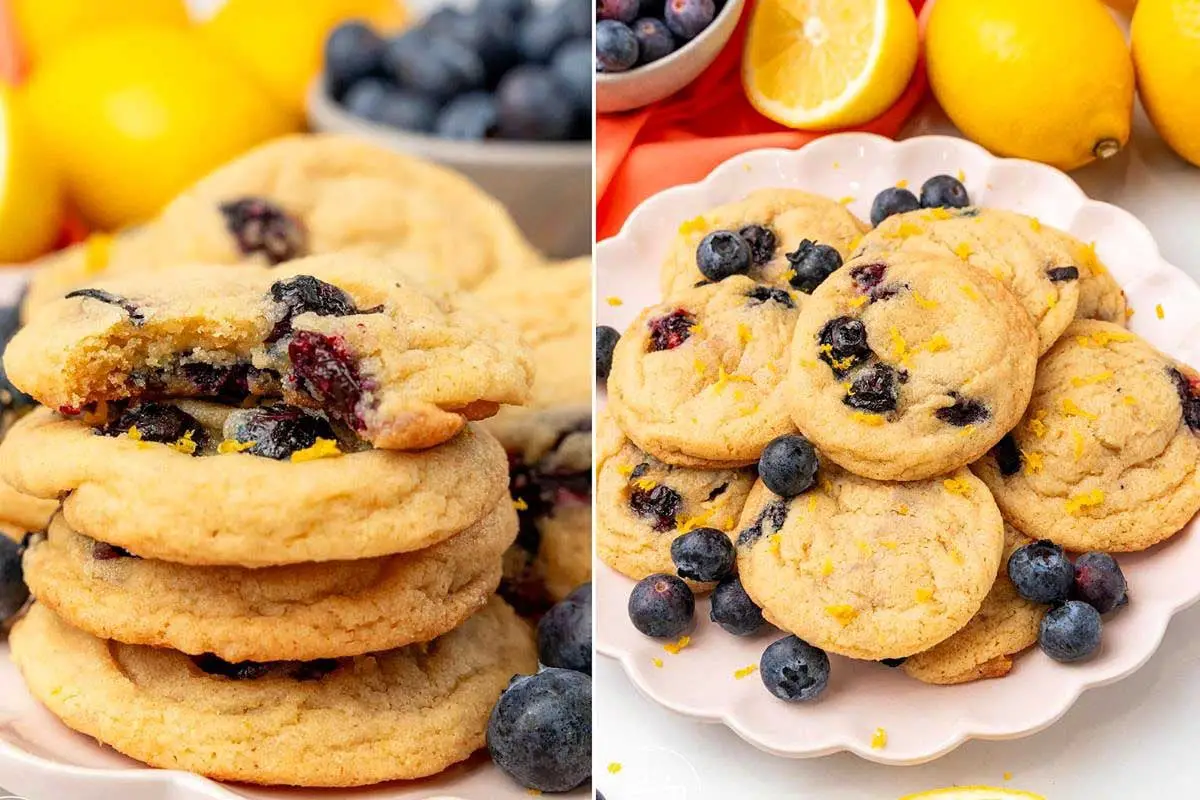 Soft And Chewy Lemon Blueberry Cookies