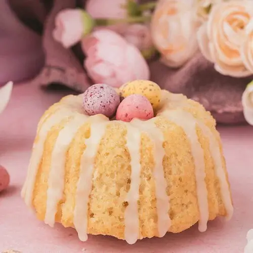 Easter Mini Vanilla Bundt Cakes with Chocolate Eggs Recipe