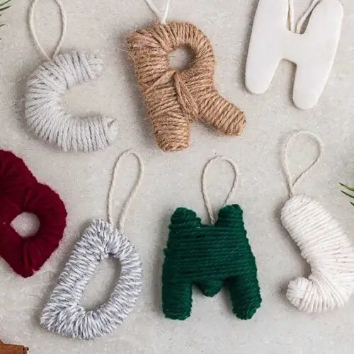 Yarn Wrapped Initial Ornament Instructions