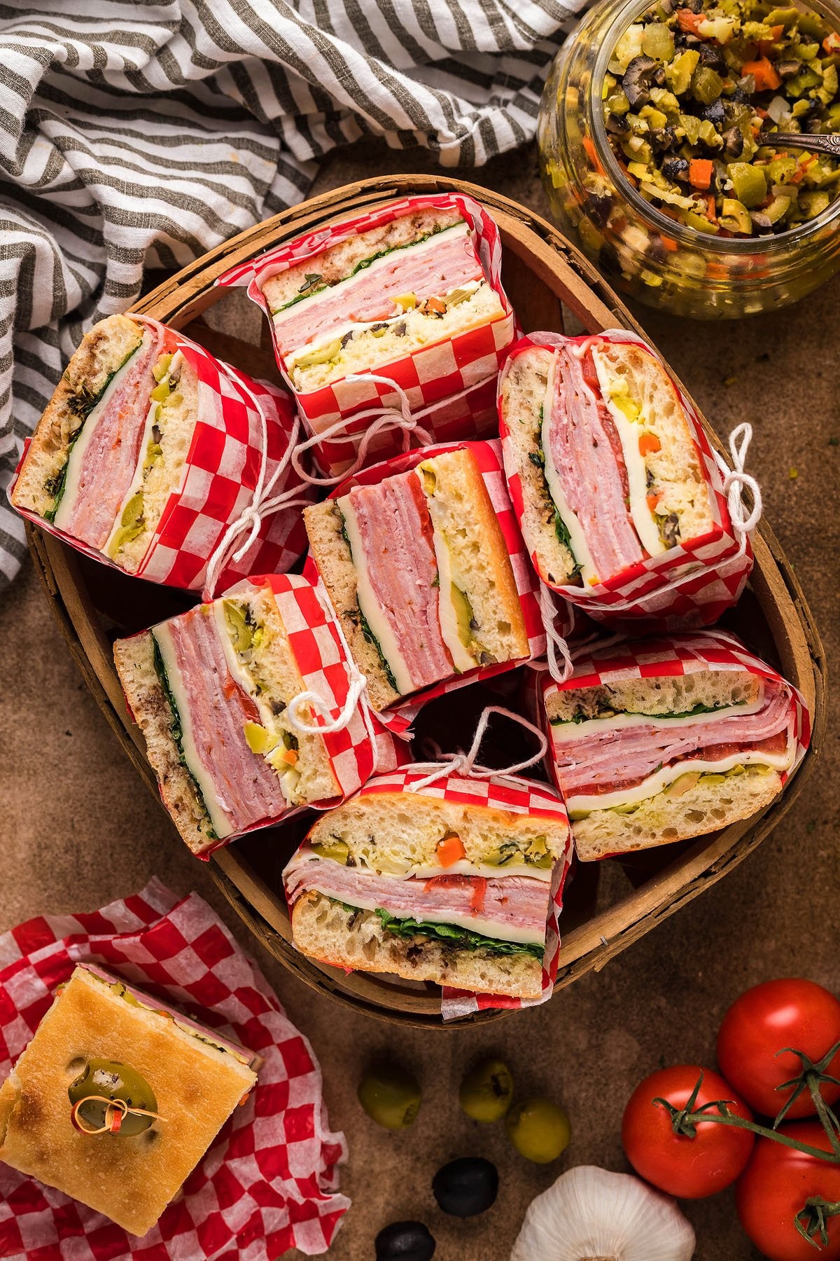 Pressed Italian Picnic Sandwiches