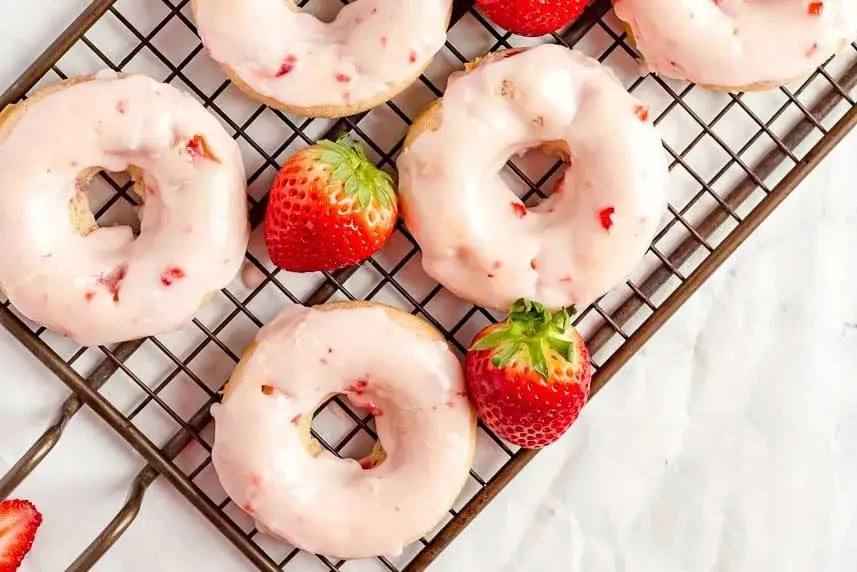 Strawberry Frosted Donuts