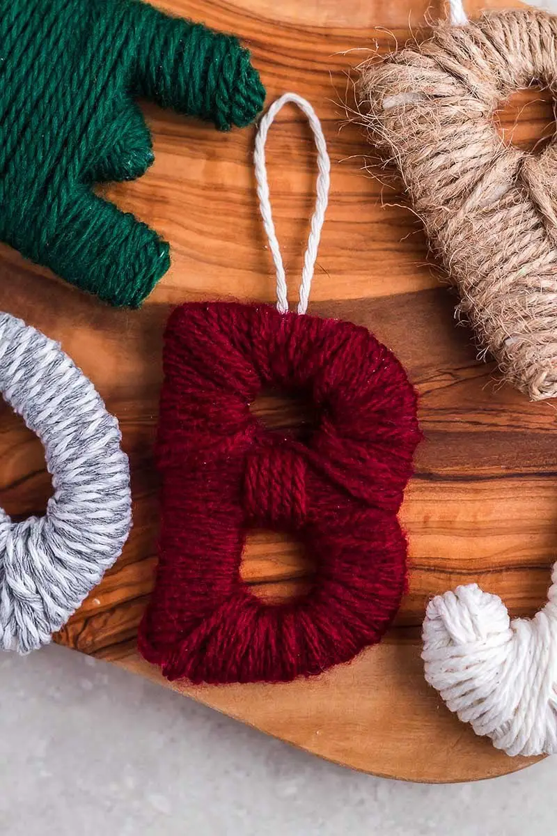 How to Make Your Own Yarn Wrapped Letter Ornaments