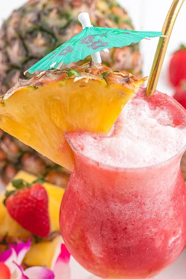 Tropical Hawaiian Fruity Lava Flow Cocktail