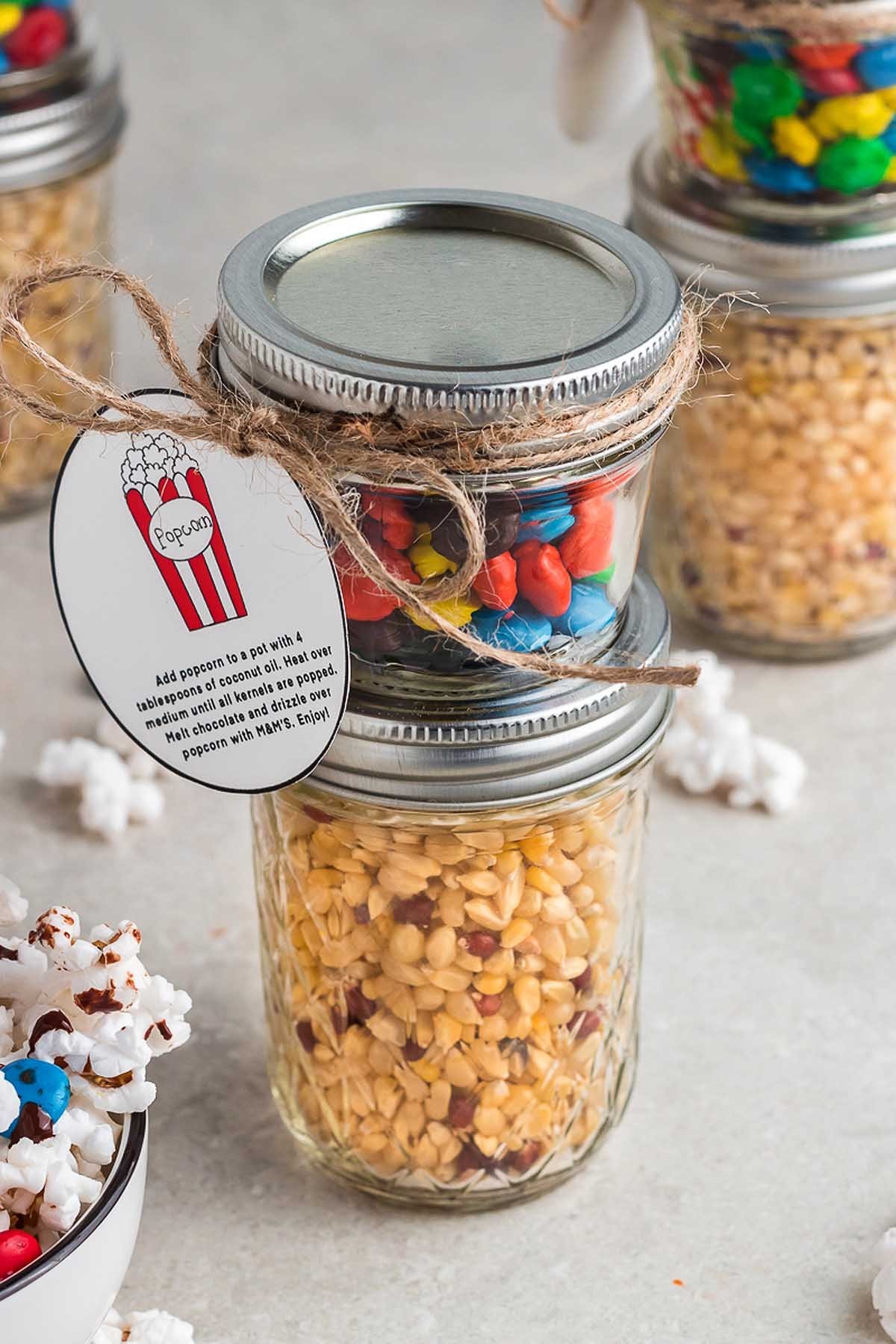 Chocolate M&M Popcorn DIY Gift Kit