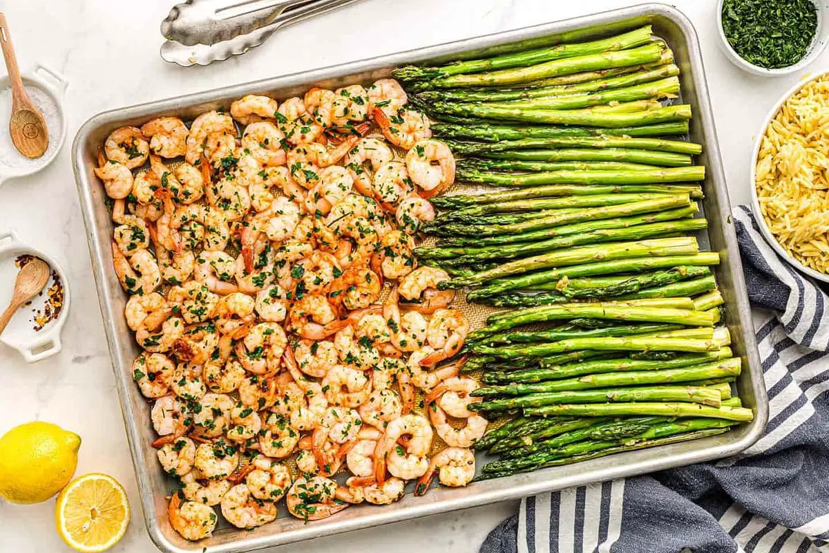 Shrimp And Asparagus Sheet Pan Meal