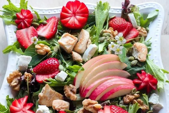 Strawberry Chicken Salad with Creamy Maple Dressing