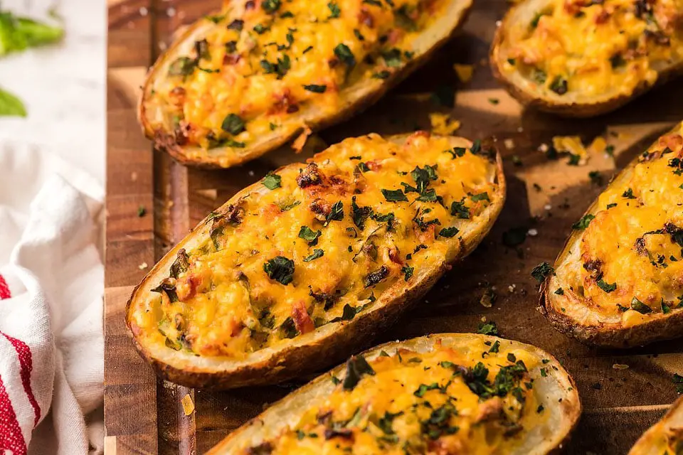 Making Twice Baked Breakfast Potatoes