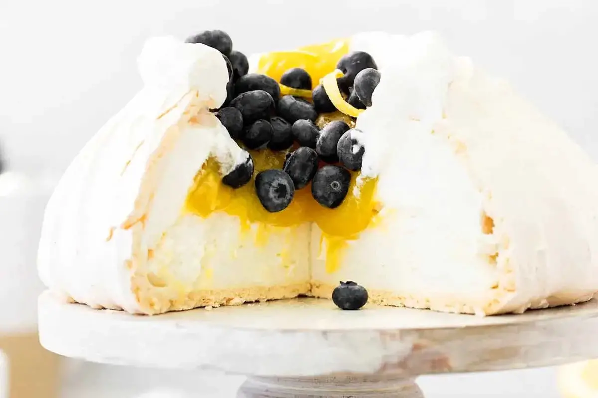 Lemon Curd Pavlova With Berries