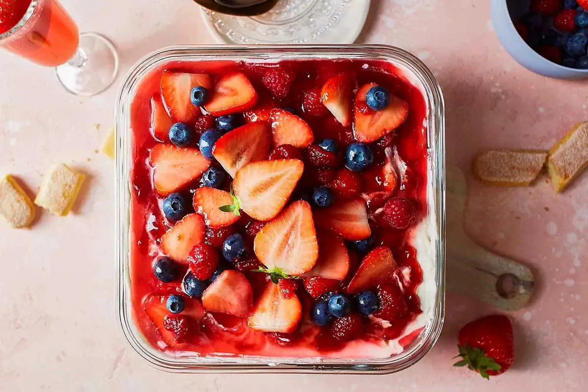 Blueberry, Raspberry, Strawberry Tiramisu